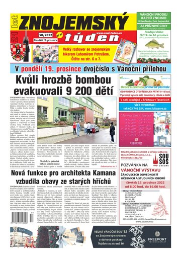 Obálka e-magazínu Znojemský týden 50/2022