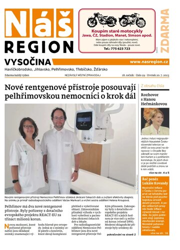 Obálka e-magazínu Náš Region - Vysočina 29/2023