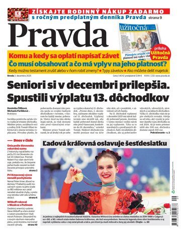 Obálka e-magazínu Pravda 3. 12. 2025