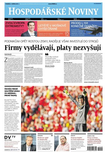 Obálka e-magazínu Hospodářské noviny 148 - 3.8.2015