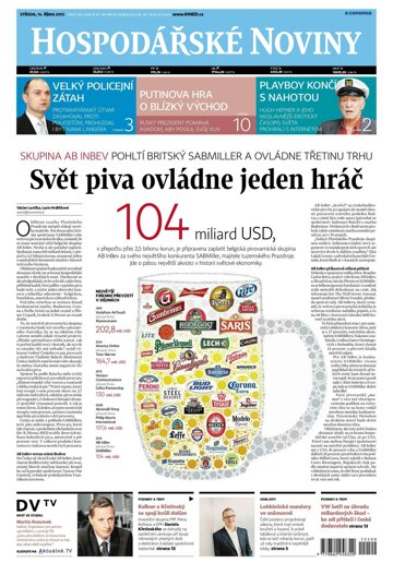 Obálka e-magazínu Hospodářské noviny 199 - 14.10.2015