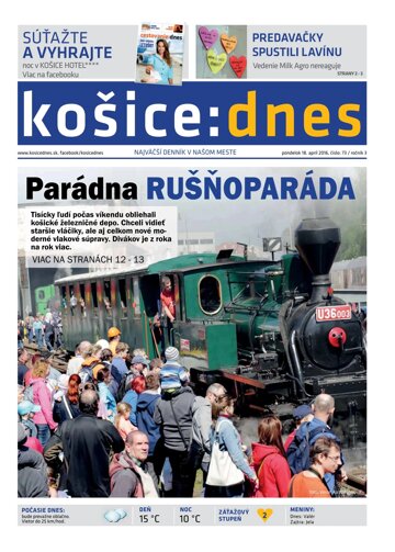 Obálka e-magazínu košice:dnes 18.4.2016