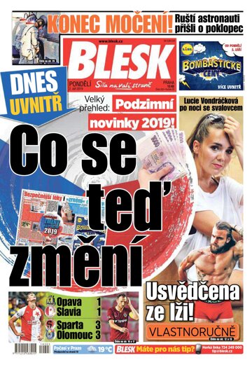 Obálka e-magazínu Blesk 2.9.2019