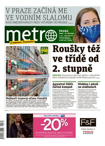 Obálka e-magazínu deník METRO 18.9.2020