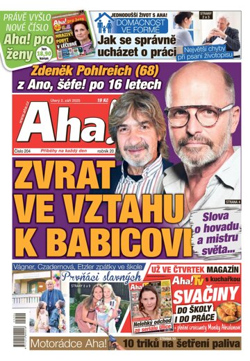 Obálka e-magazínu AHA! 2.9.2025