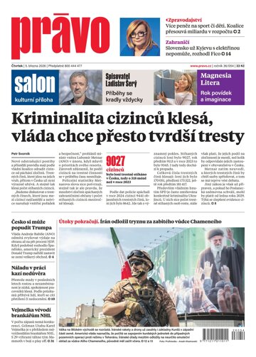 Obálka e-magazínu Deník Právo 5.3.2026