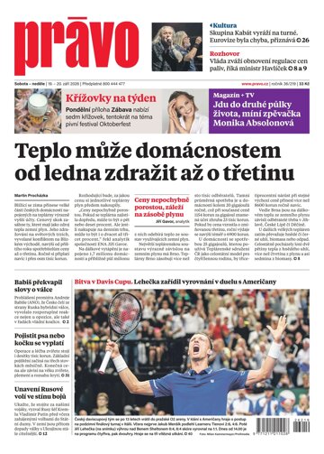 Obálka e-magazínu Deník Právo 19.9.2026