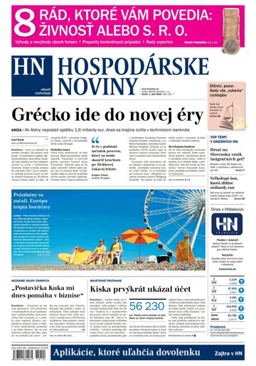 Obálka e-magazínu Hospodárske noviny 01.07.2015