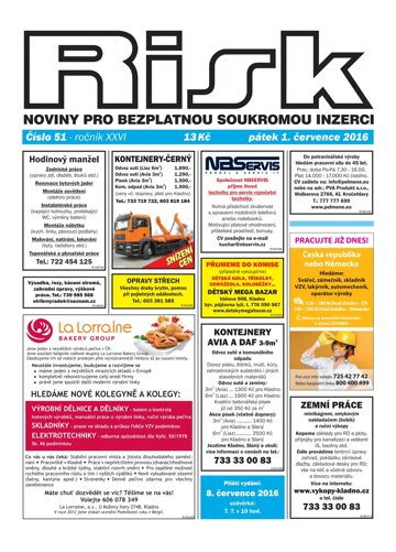 Obálka e-magazínu Risk 51/2016