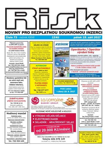 Obálka e-magazínu Risk 73/2017