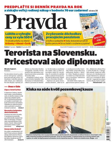 Obálka e-magazínu Pravda 27. 1. 2018