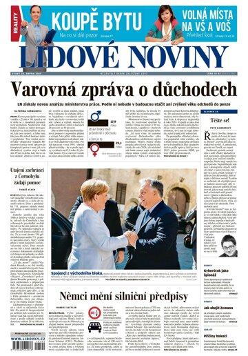 Obálka e-magazínu Lidové noviny 20.8.2019