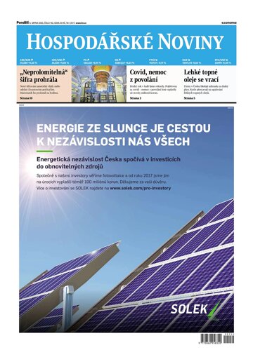 Obálka e-magazínu Hospodářské noviny 152 - 8.8.2022