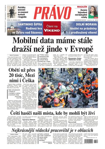 Obálka e-magazínu Deník Právo 10.2.2023