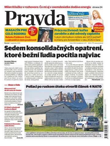 Obálka e-magazínu Pravda 11. 9. 2025