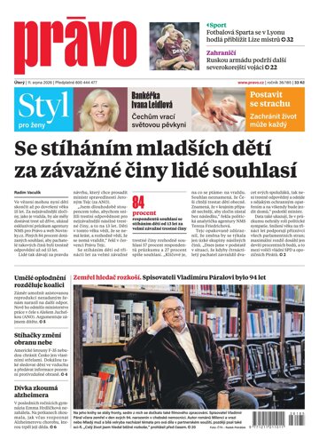 Obálka e-magazínu Deník Právo 11.8.2026