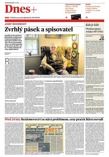 Obálka e-magazínu DNES + Vysočina - 8.1.2015