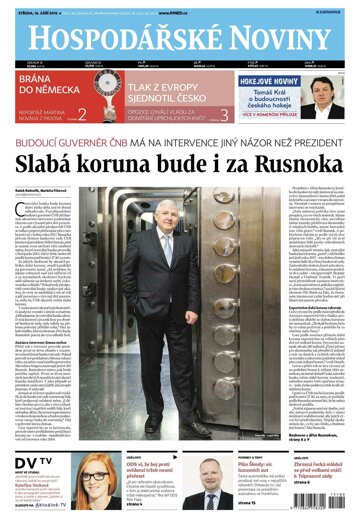 Obálka e-magazínu Hospodářské noviny 180 - 16.9.2015