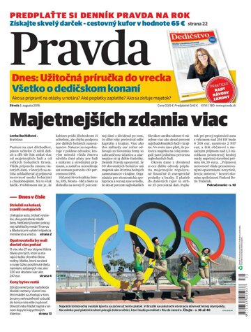 Obálka e-magazínu Pravda 3. 8. 2016