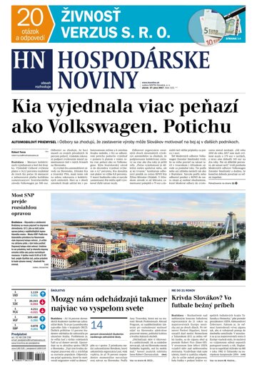 Obálka e-magazínu Hospodárske noviny 27.06.2017