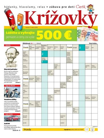 Obálka e-magazínu Krížovky 17.3.2018