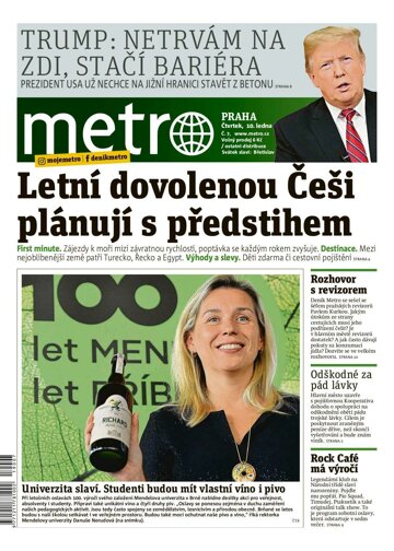 Obálka e-magazínu deník METRO 10.1.2019