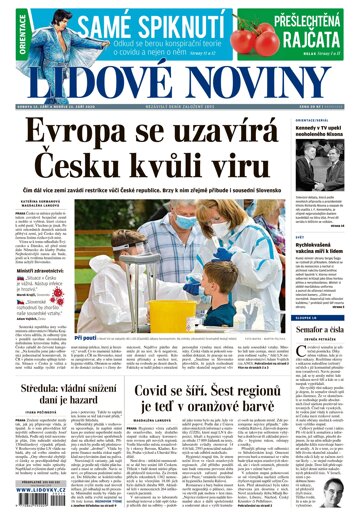 Obálka e-magazínu Lidové noviny 12.9.2020