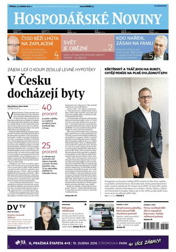 Obálka e-magazínu Hospodářské noviny 071 - 13.4.2016