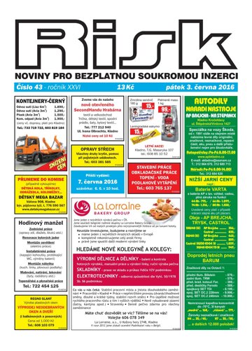 Obálka e-magazínu Risk 43/2016