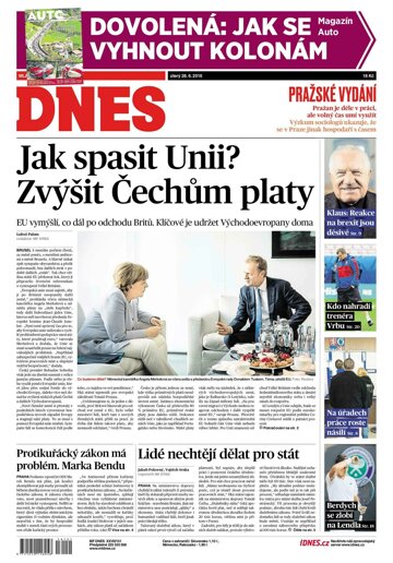 Obálka e-magazínu MF Dnes 28.6.2016