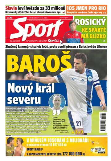 Obálka e-magazínu Sport 13.7.2016