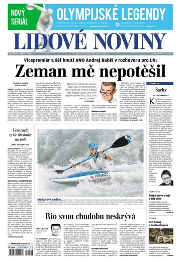 Obálka e-magazínu Lidové noviny 1.8.2016