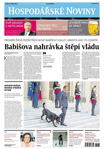 Obálka e-magazínu Hospodářské noviny 166 - 29.8.2017
