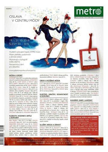 Obálka e-magazínu deník METRO 18.10.2018
