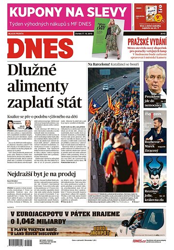 Obálka e-magazínu MF Dnes 17.10.2019