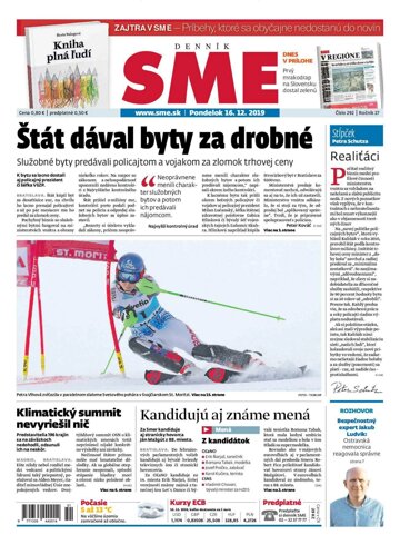 Obálka e-magazínu SME 16.12.2019