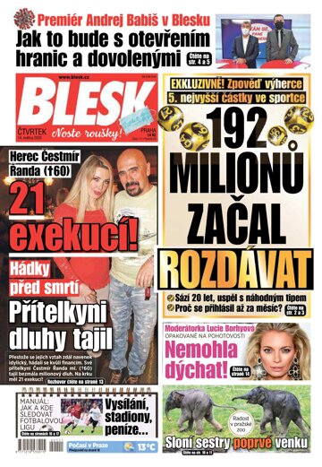 Obálka e-magazínu Blesk 14.5.2020