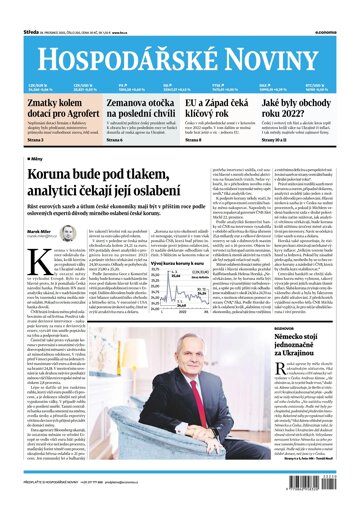 Obálka e-magazínu Hospodářské noviny 250 - 28.12.2022