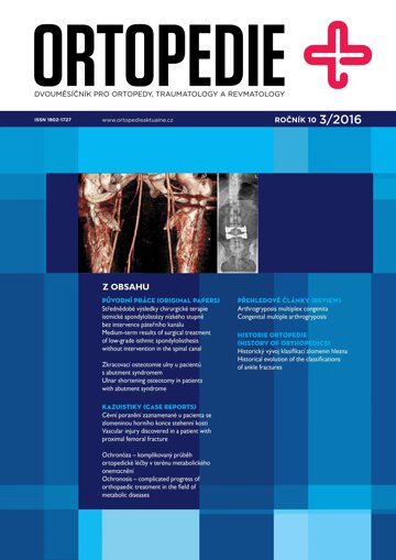 Obálka e-magazínu Ortopedie 3/2016