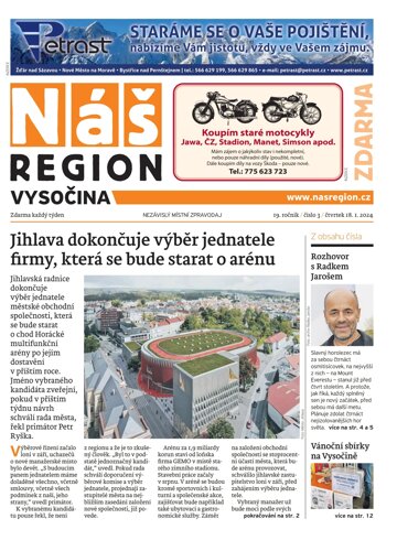 Obálka e-magazínu Náš Region - Vysočina 3/2024