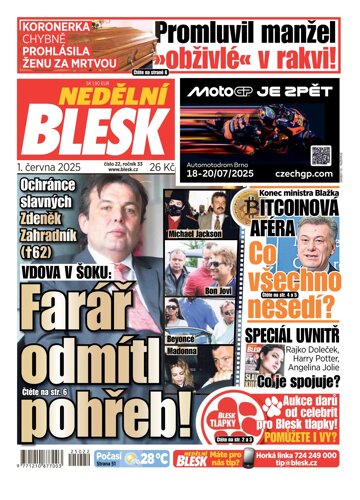 Obálka e-magazínu Nedělní Blesk 1.6.2025
