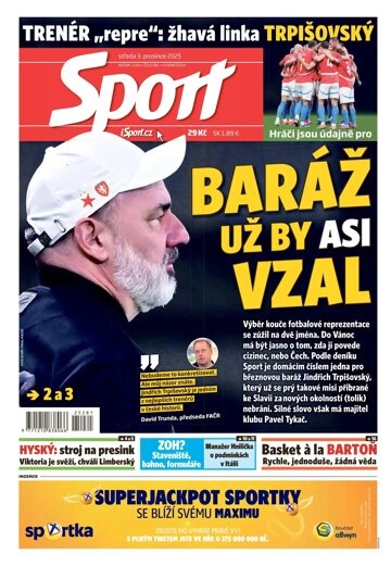 Obálka e-magazínu Sport 3.12.2025