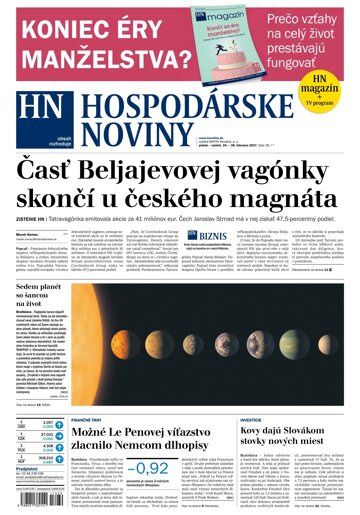 Obálka e-magazínu Hospodárske noviny 24.02.2017