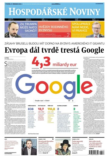 Obálka e-magazínu Hospodářské noviny 137 - 19.7.2018