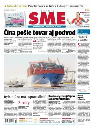 Obálka e-magazínu SME 26.9.2018