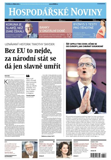 Obálka e-magazínu Hospodářské noviny 206 - 25.10.2018