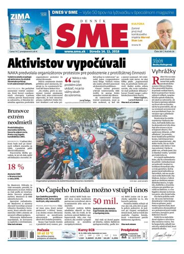 Obálka e-magazínu SME 14.11.2018