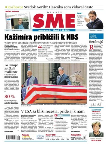 Obálka e-magazínu SME 7.12.2018