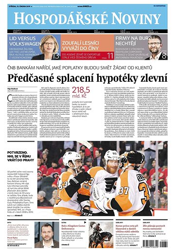 Obálka e-magazínu Hospodářské noviny 031 - 13.2.2019