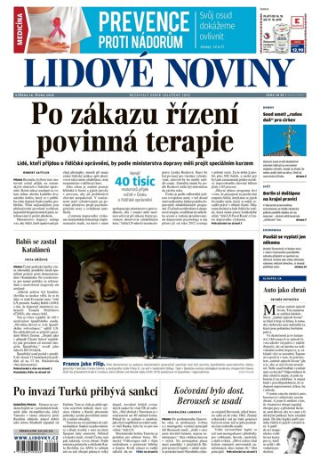 Obálka e-magazínu Lidové noviny 16.10.2019